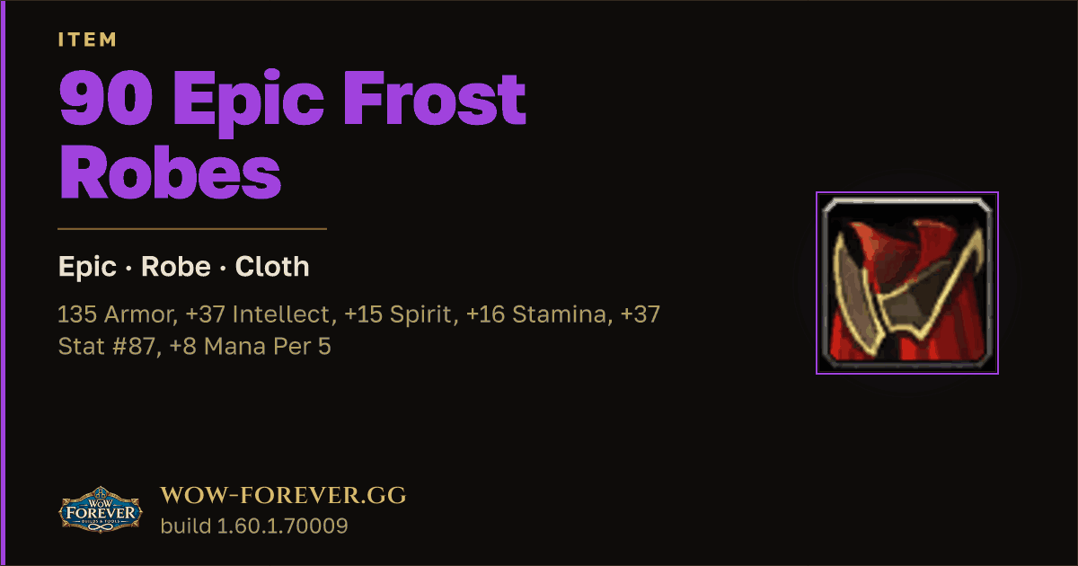 The preview card for 90 Epic Frost Robes - Epic Cloth Robe