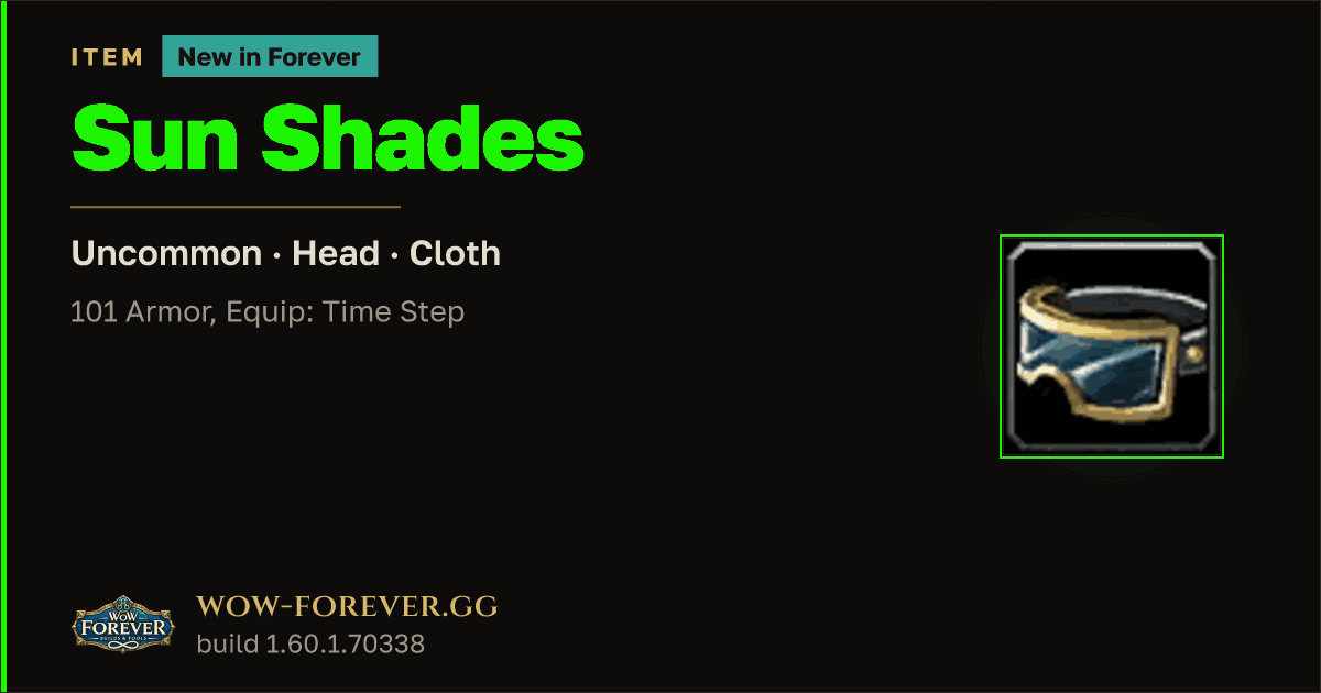 The preview card for Sun Shades