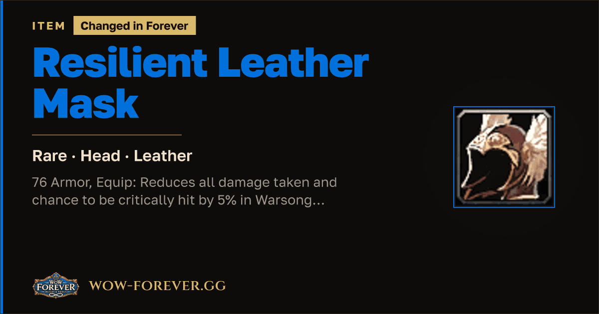 The preview card for Resilient Leather Mask