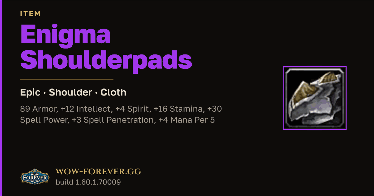 The preview card for Enigma Shoulderpads - Epic Cloth Shoulder