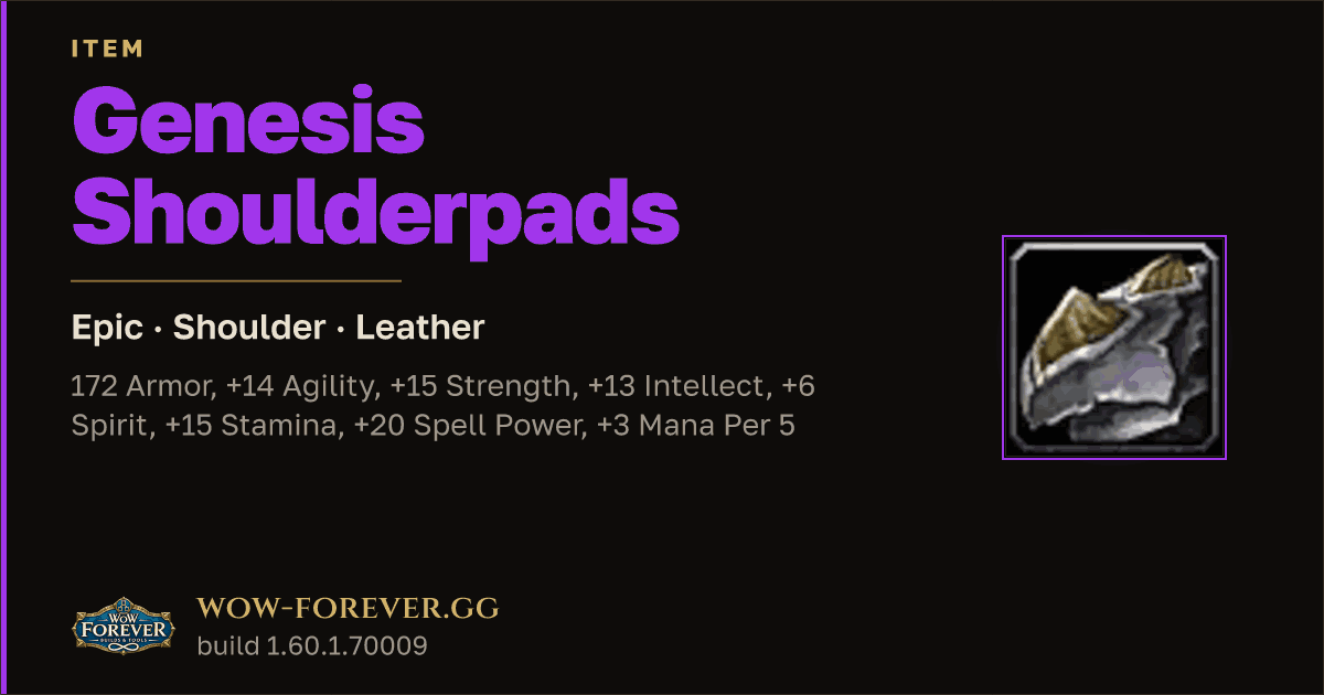 The preview card for Genesis Shoulderpads - Epic Leather Shoulder