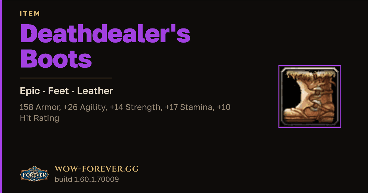 The preview card for Deathdealer's Boots - Epic Leather Feet