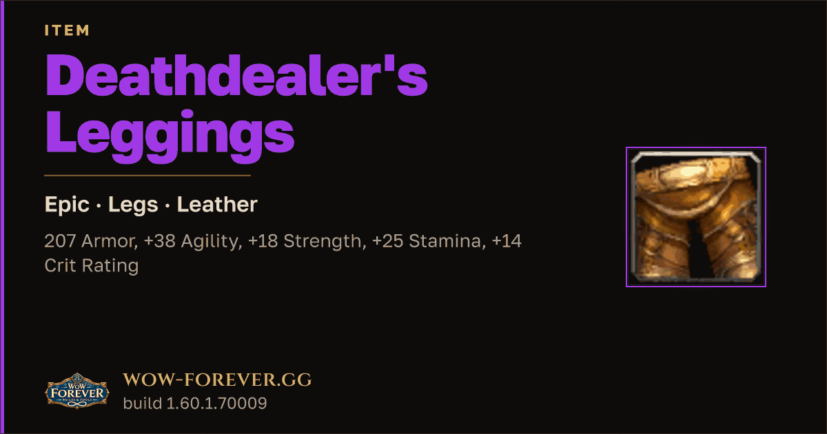 The preview card for Deathdealer's Leggings - Epic Leather Legs