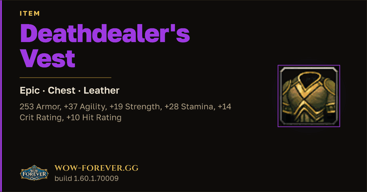 The preview card for Deathdealer's Vest - Epic Leather Chest