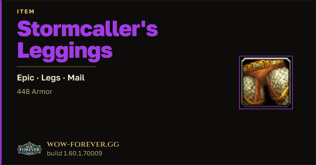 The preview card for Stormcaller's Leggings - Epic Mail Legs