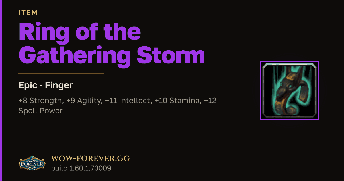 The preview card for Ring of the Gathering Storm - Epic Ring