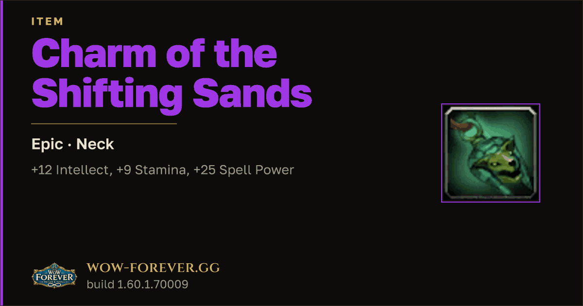 The preview card for Charm of the Shifting Sands - Epic Necklace