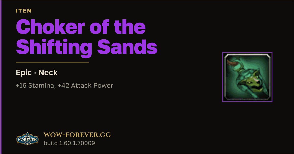 The preview card for Choker of the Shifting Sands - Epic Necklace