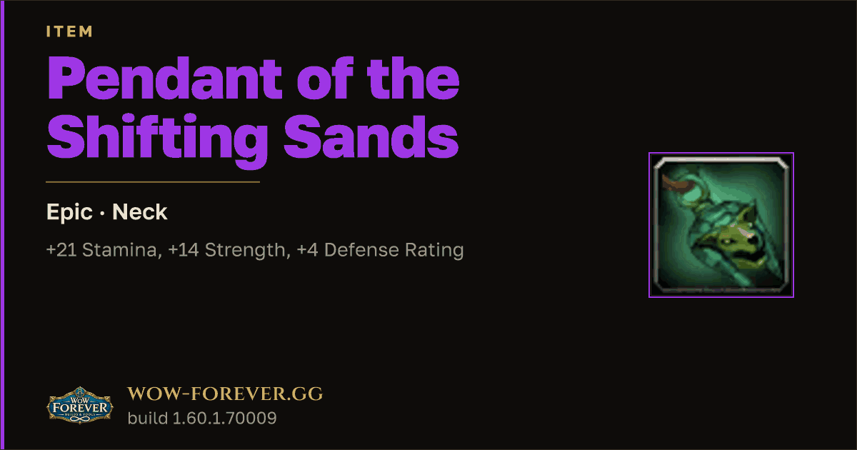 The preview card for Pendant of the Shifting Sands - Epic Necklace