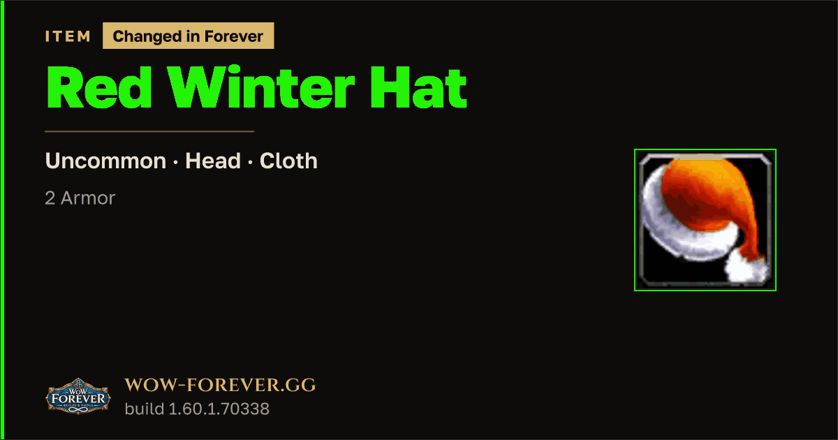 The preview card for Red Winter Hat