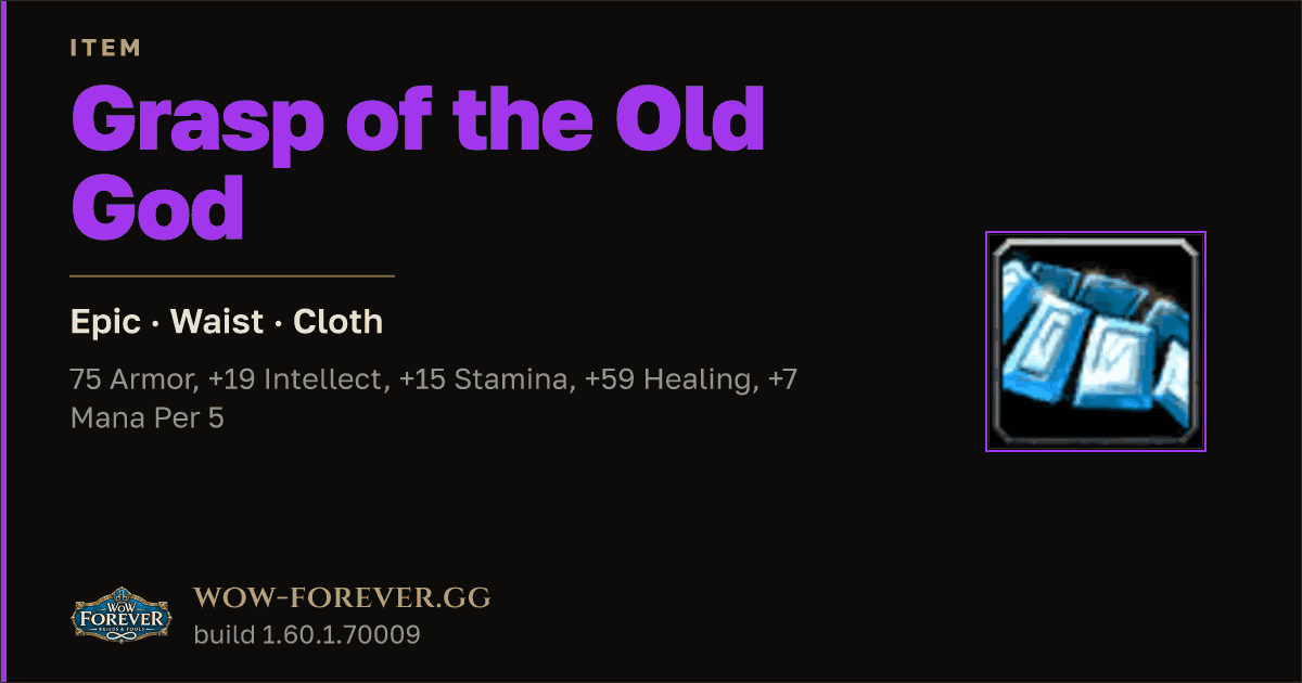 The preview card for Grasp of the Old God - Epic Cloth Waist