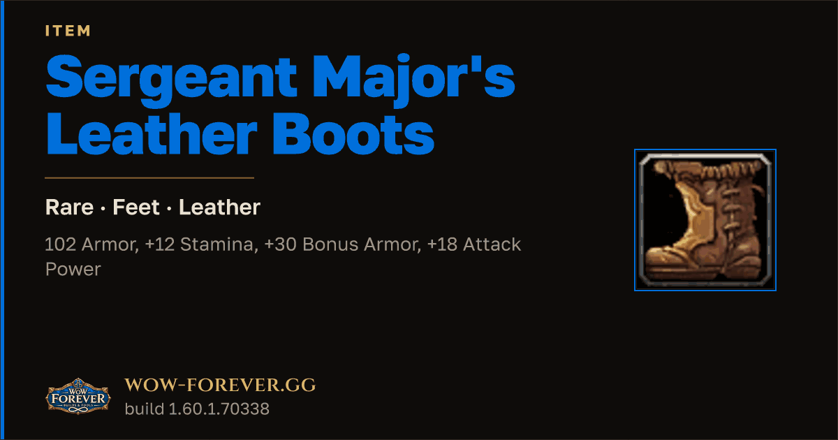 The preview card for Sergeant Major's Leather Boots