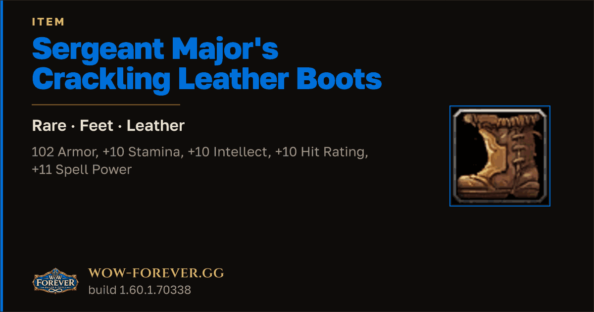 The preview card for Sergeant Major's Crackling Leather Boots