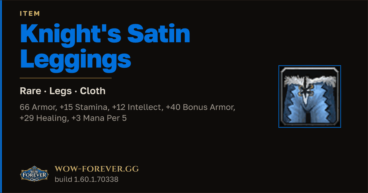 The preview card for Knight's Satin Leggings