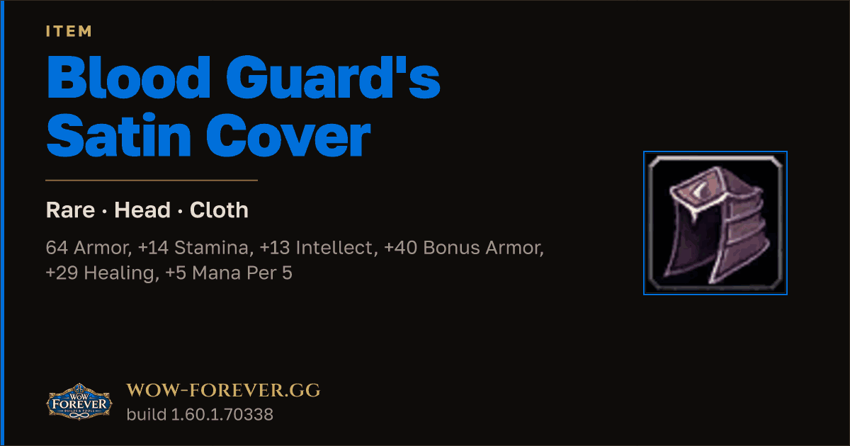 The preview card for Blood Guard's Satin Cover