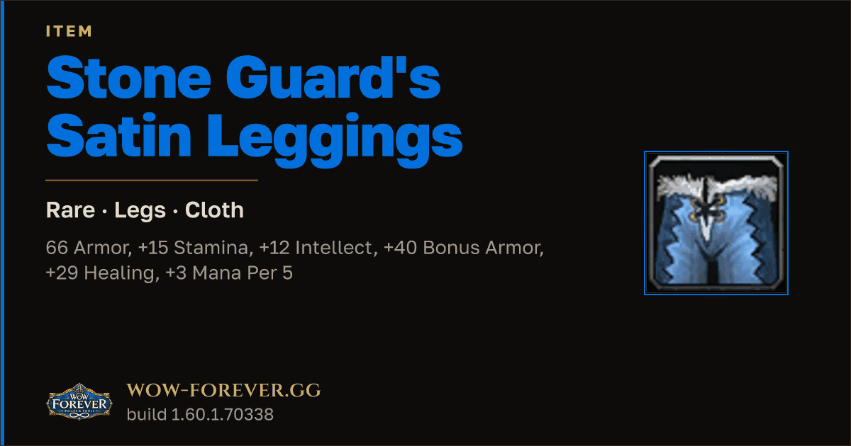 The preview card for Stone Guard's Satin Leggings