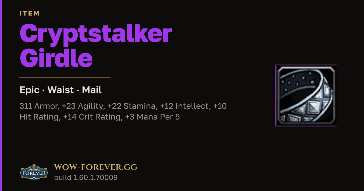 The preview card for Cryptstalker Girdle - Epic Mail Waist