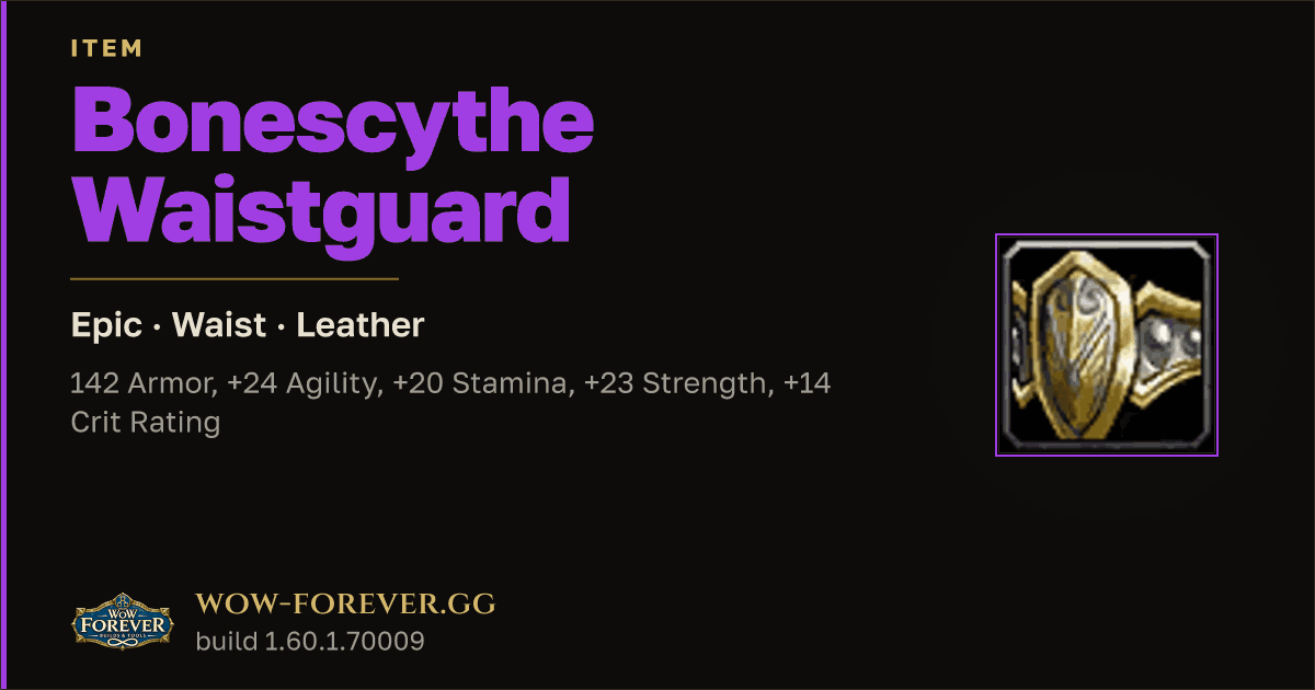 The preview card for Bonescythe Waistguard - Epic Leather Waist