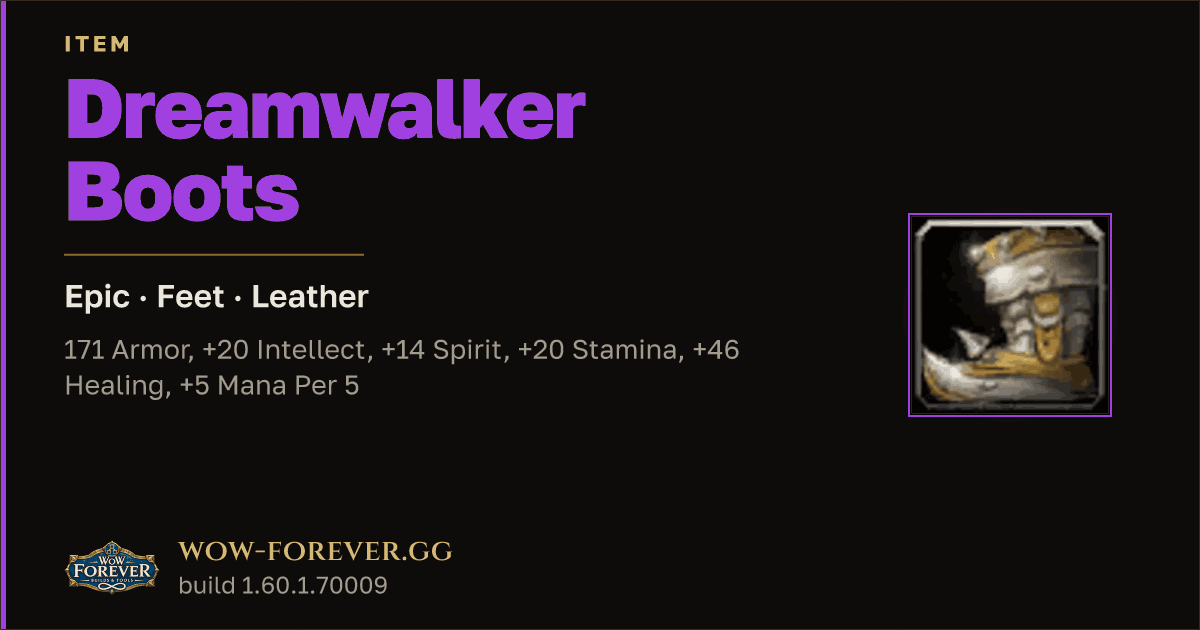 The preview card for Dreamwalker Boots - Epic Leather Feet
