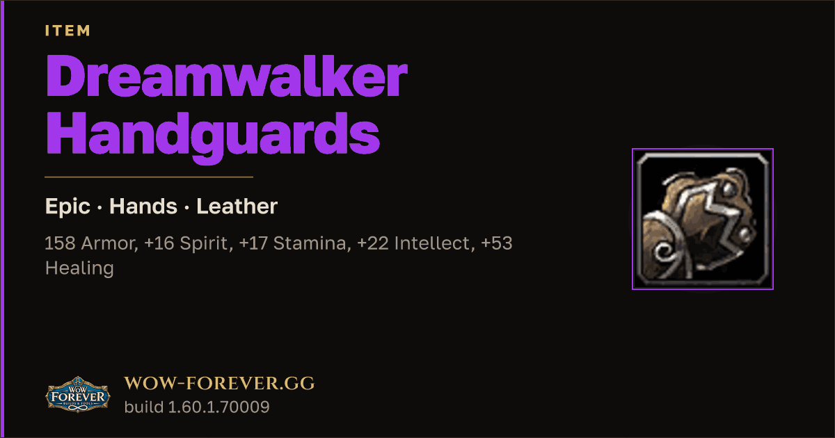 The preview card for Dreamwalker Handguards - Epic Leather Hands