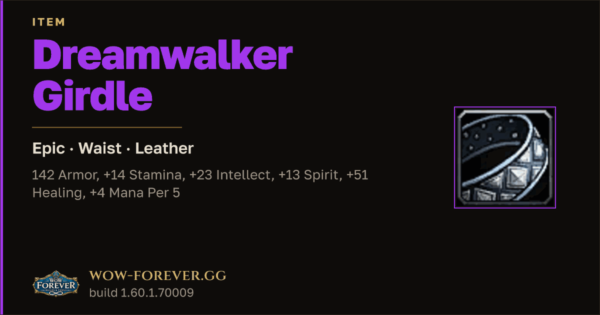 The preview card for Dreamwalker Girdle - Epic Leather Waist