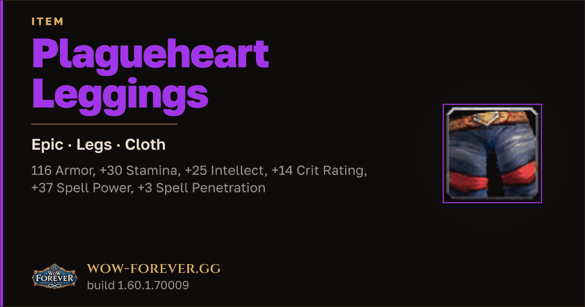 The preview card for Plagueheart Leggings - Epic Cloth Legs
