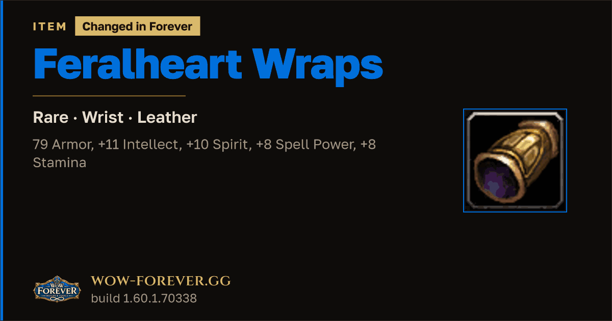 The preview card for Feralheart Wraps