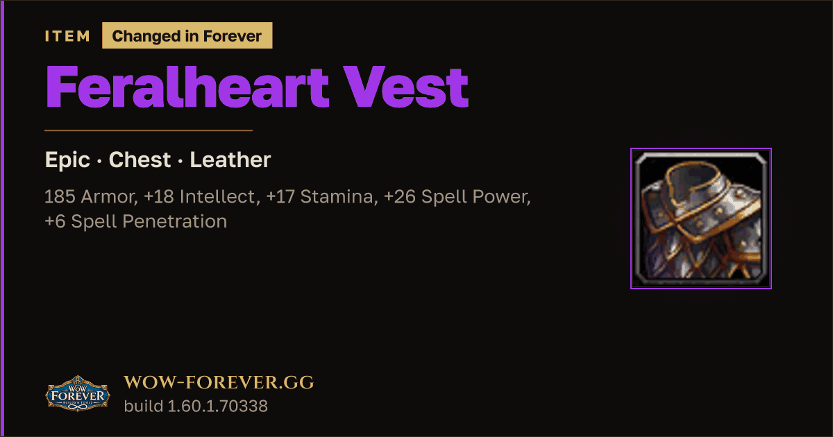 The preview card for Feralheart Vest