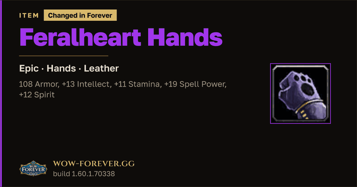 The preview card for Feralheart Hands
