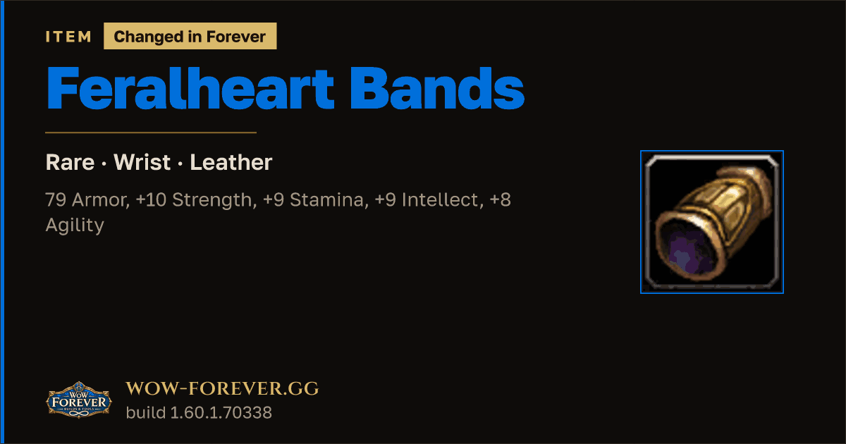 The preview card for Feralheart Bands