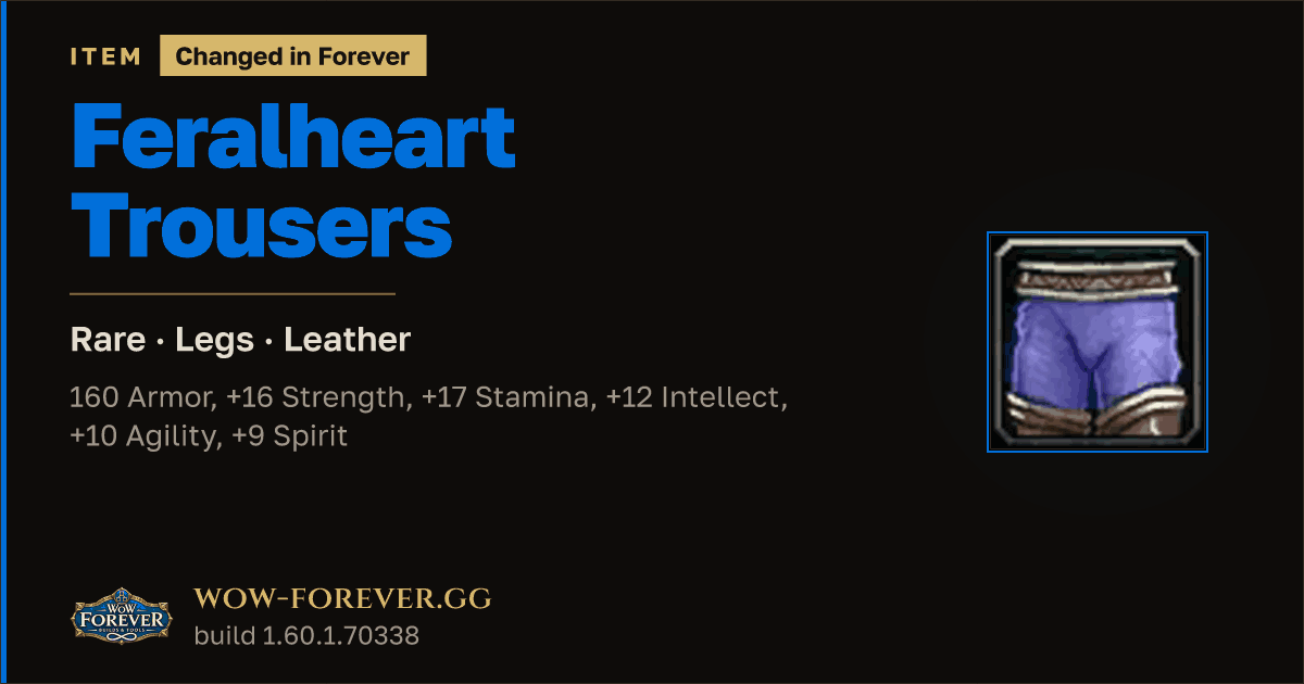 The preview card for Feralheart Trousers
