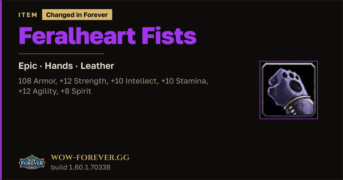 The preview card for Feralheart Fists