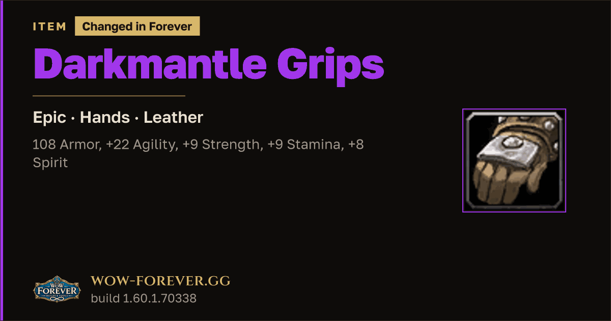 The preview card for Darkmantle Grips