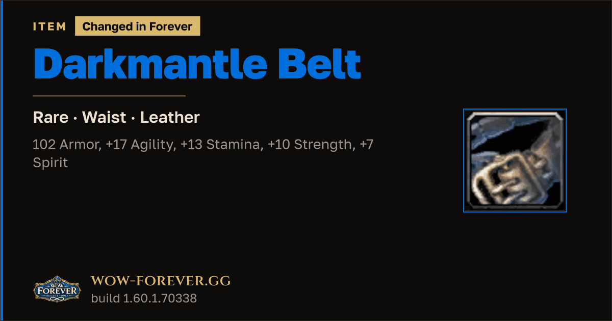 The preview card for Darkmantle Belt