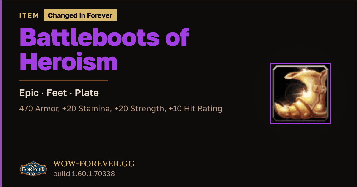 The preview card for Battleboots of Heroism