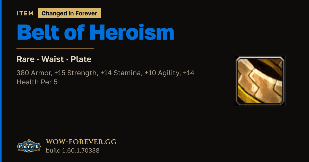 The preview card for Belt of Heroism