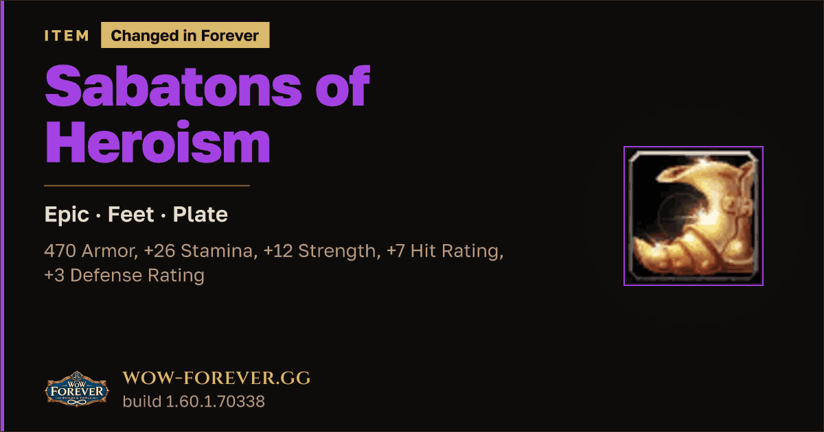 The preview card for Sabatons of Heroism