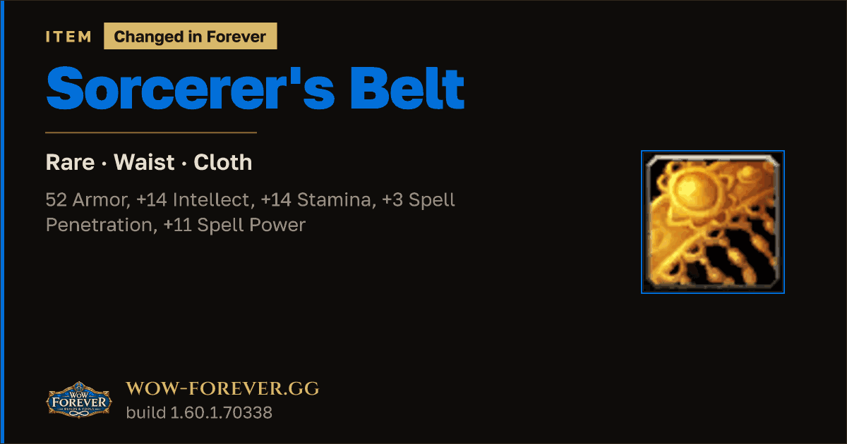 The preview card for Sorcerer's Belt