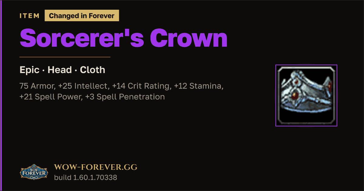 The preview card for Sorcerer's Crown