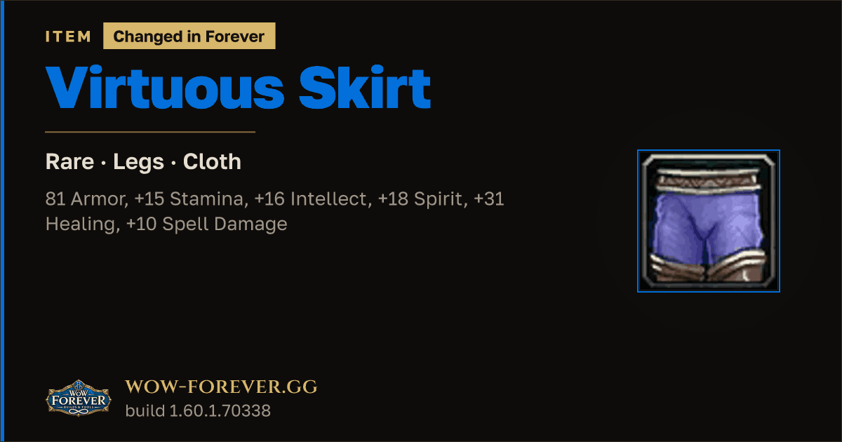 The preview card for Virtuous Skirt