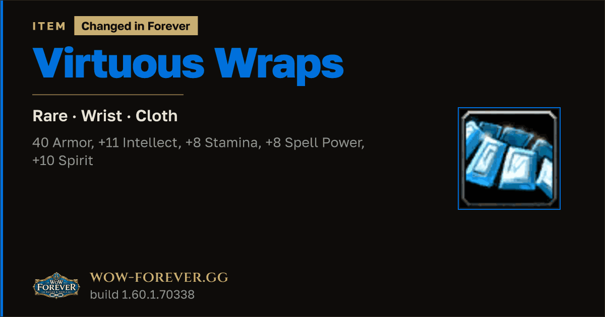 The preview card for Virtuous Wraps