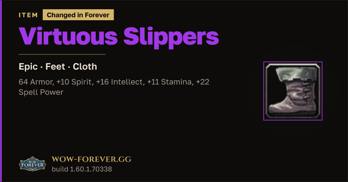 The preview card for Virtuous Slippers