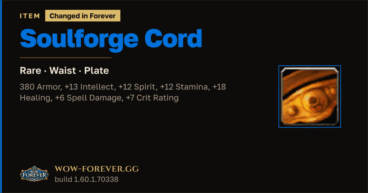 The preview card for Soulforge Cord