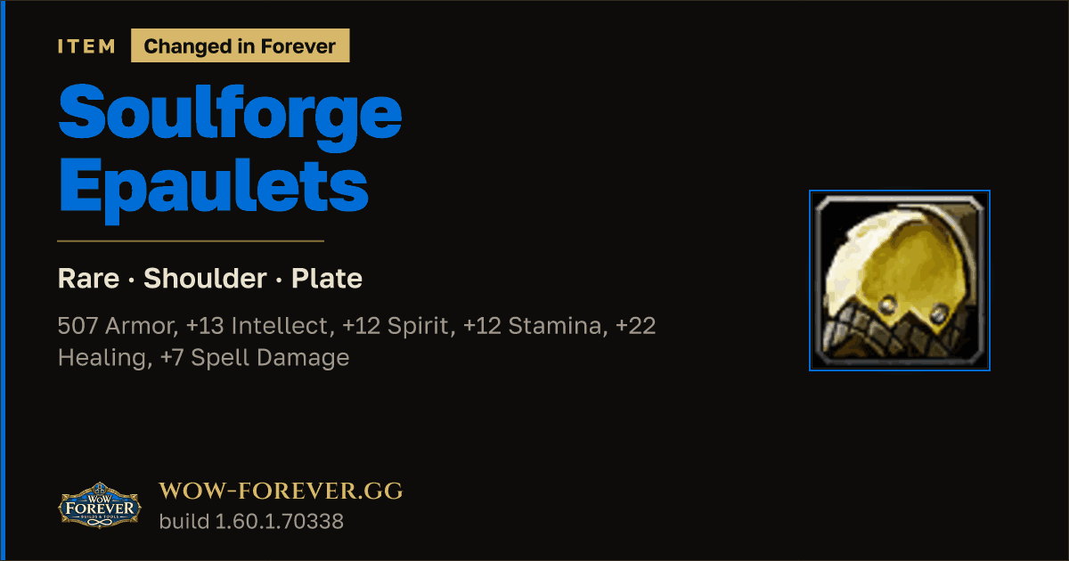 The preview card for Soulforge Epaulets