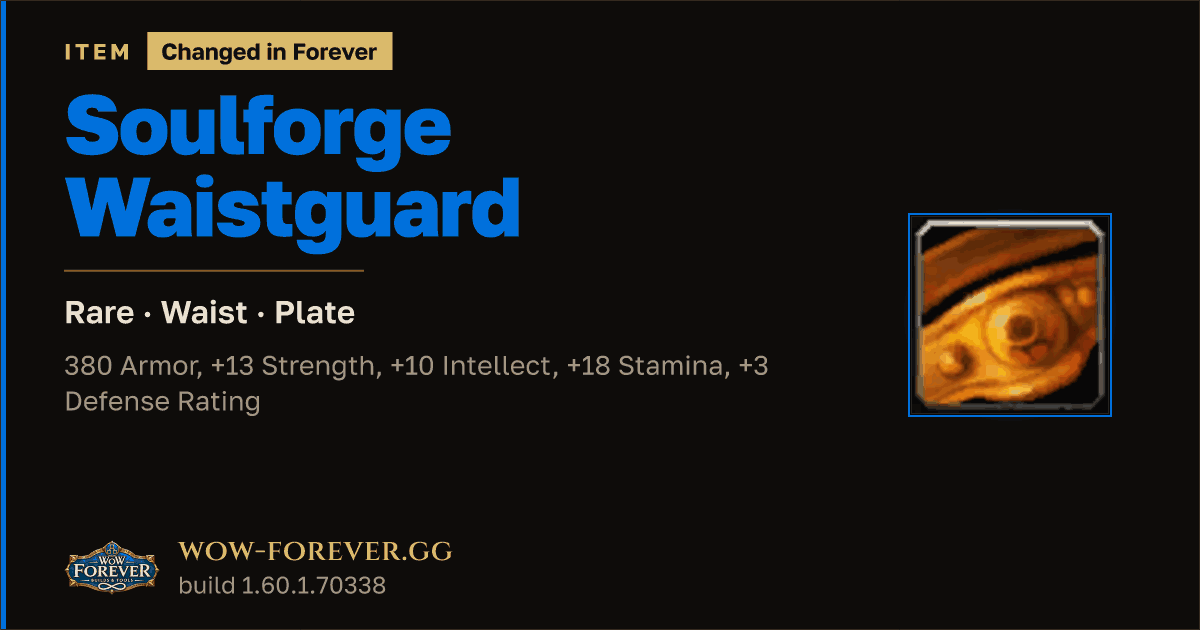 The preview card for Soulforge Waistguard