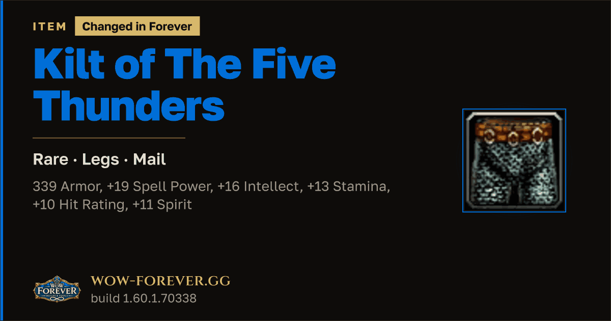 The preview card for Kilt of The Five Thunders