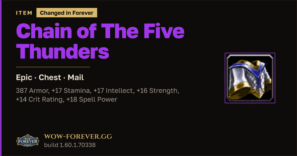 The preview card for Chain of The Five Thunders