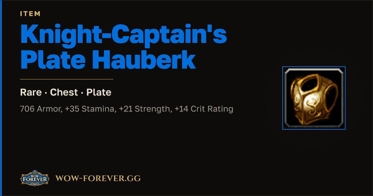 The preview card for Knight-Captain's Plate Hauberk