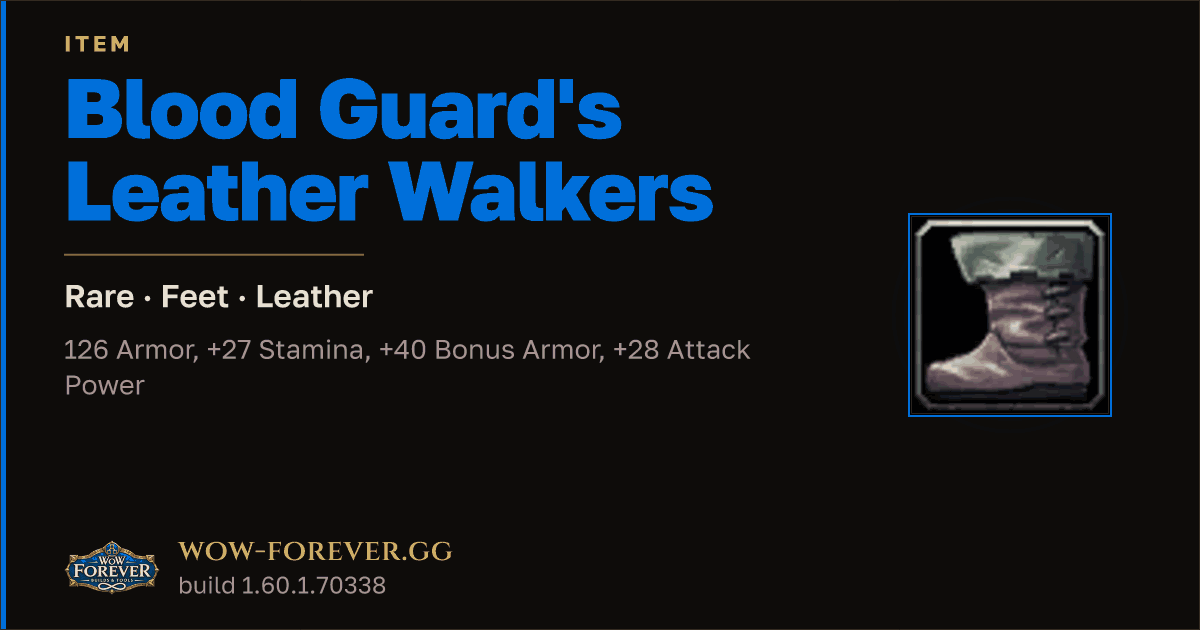 The preview card for Blood Guard's Leather Walkers
