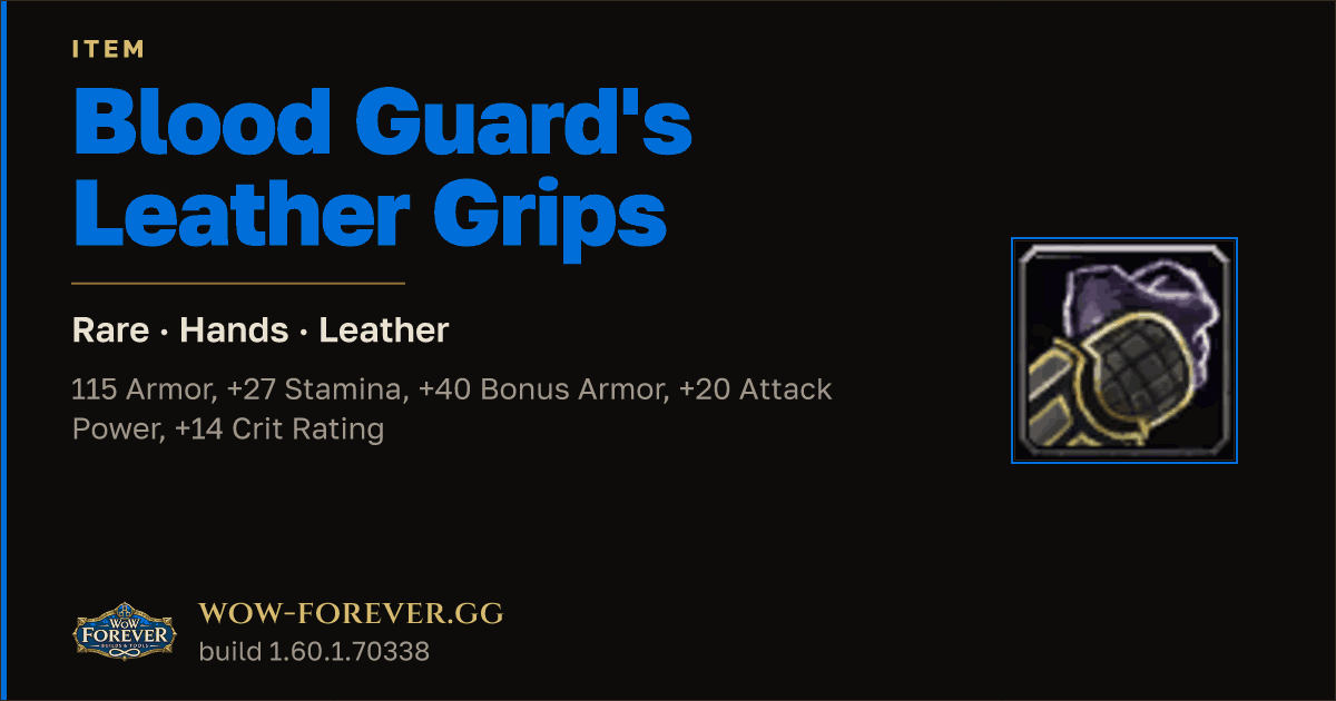 The preview card for Blood Guard's Leather Grips
